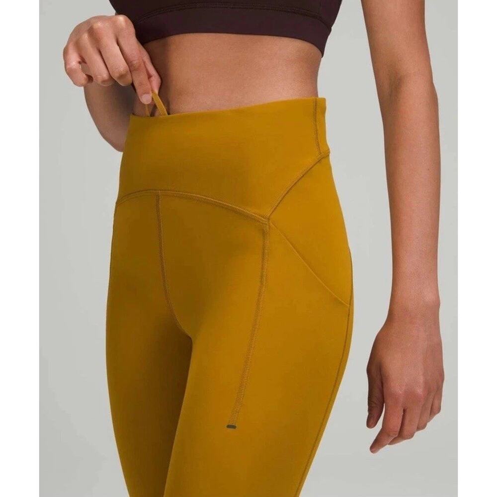 Lululemon Gold Spice Power Thru High Rise Tight 25" Leggings Size 4